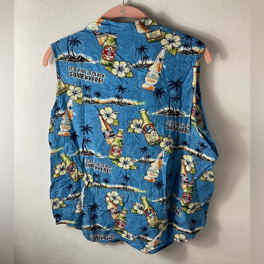 VTG Y2K Big Dogs Blue Beer Drink Shirt Sz XL - Picture 2 of 4